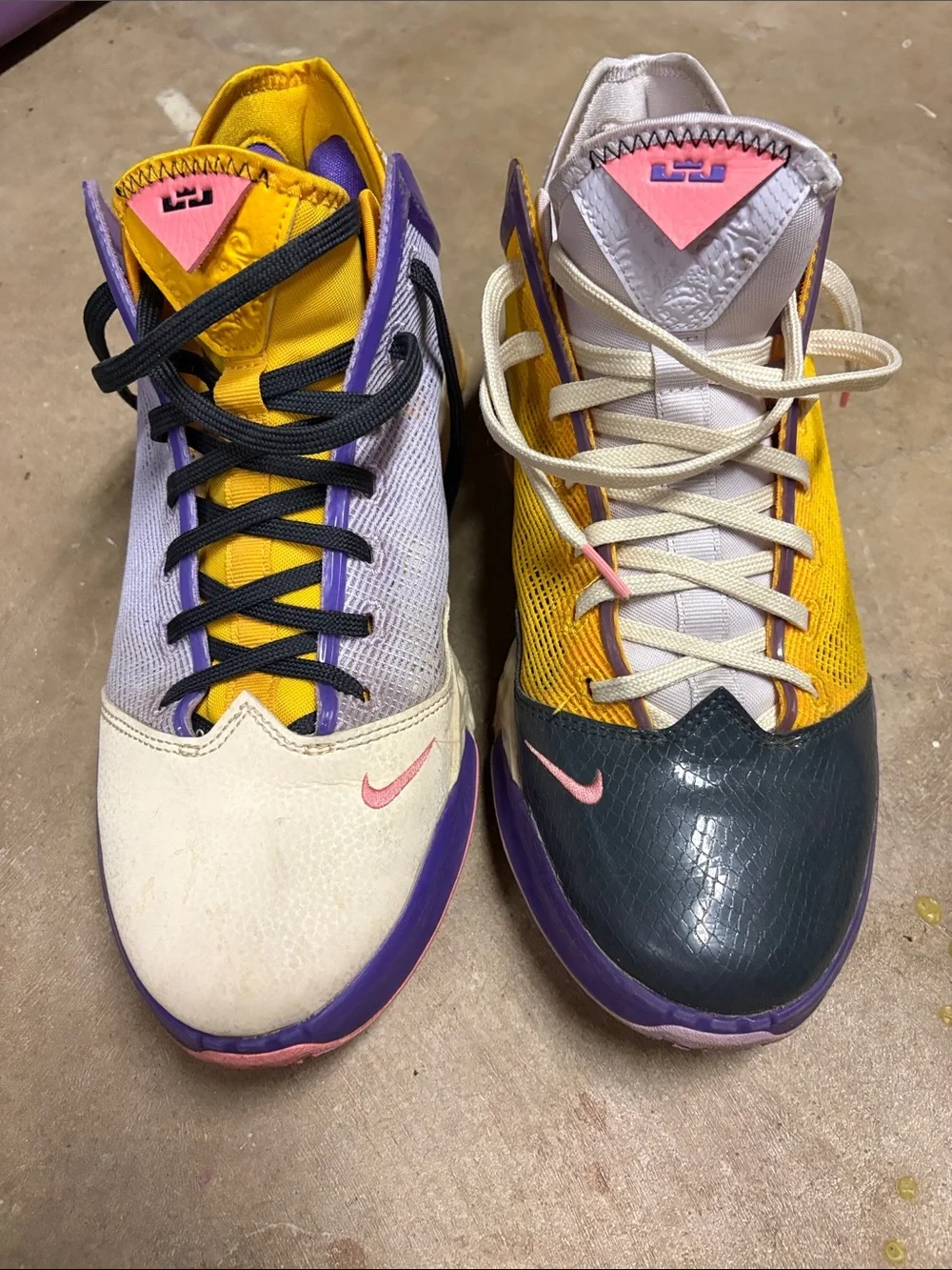 Nike LeBron Basketball Shoes Multicolor Purple Yellow Pink